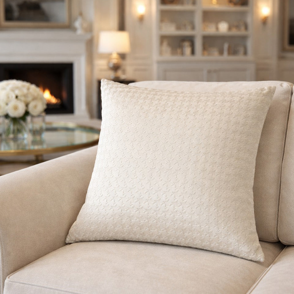 Tivoli Ivory Houndstooth Pillow