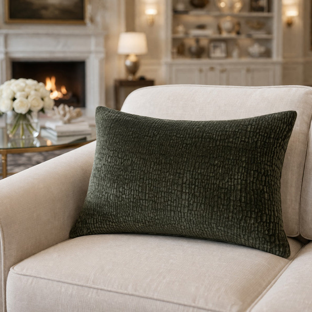 Tivoli Green Textured Pillow
