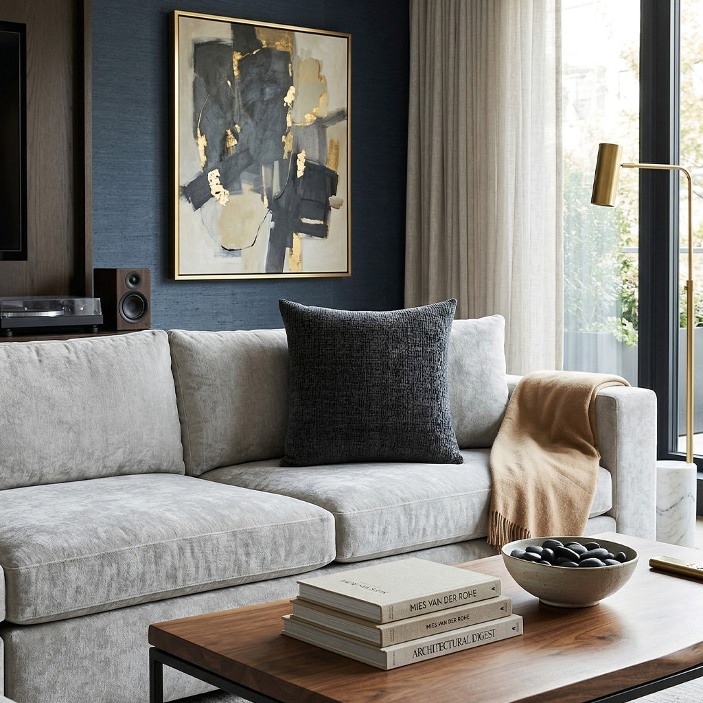 Tivoli Black Textured Pillow