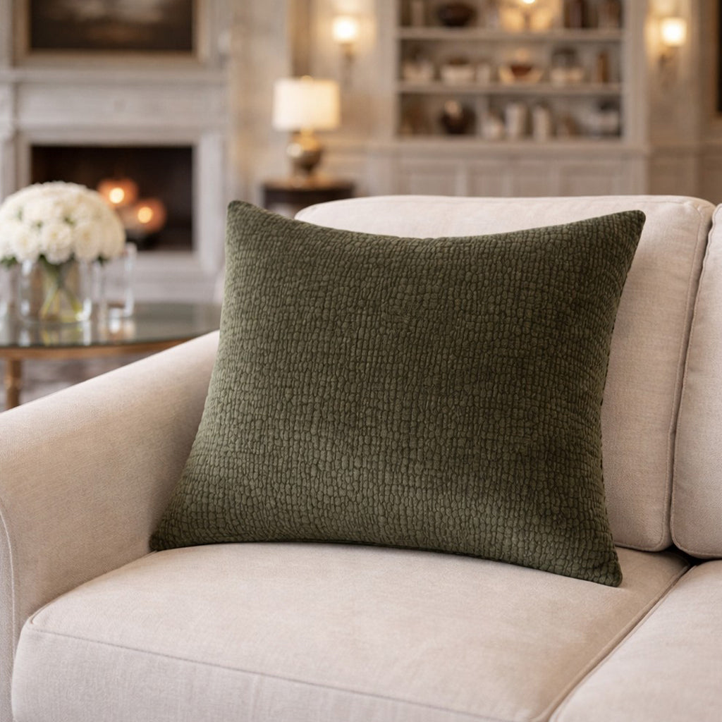 Tivoli Green Textured Pillow