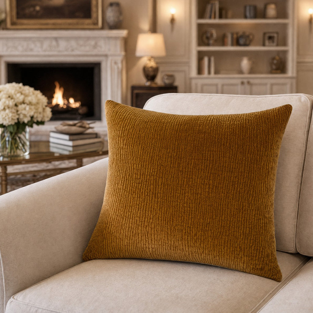 Tivoli Mustard Textured Pillow