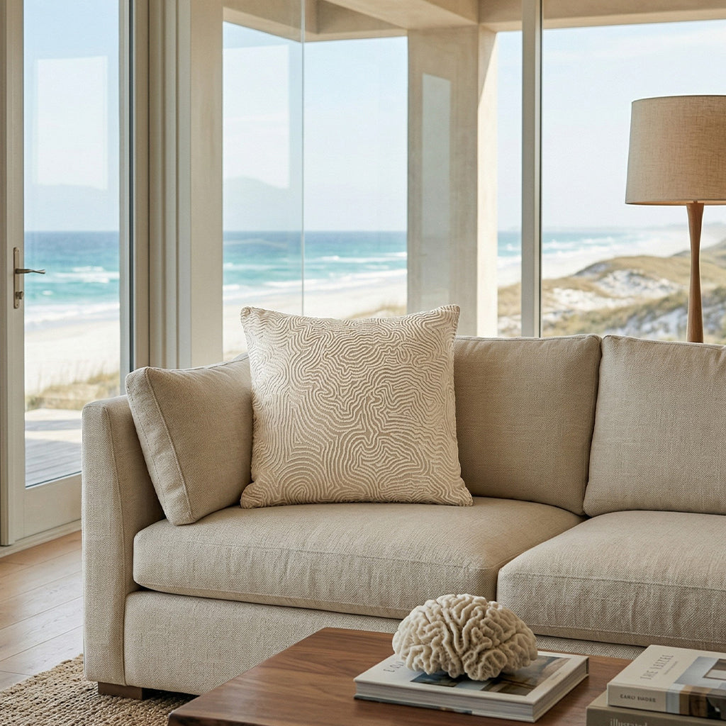 Castle Hill Wave Ivory Pillow