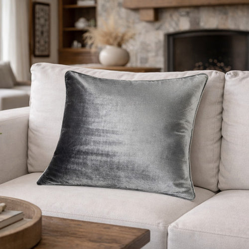 Castle Hill Zain Solid Charcoal Pillow