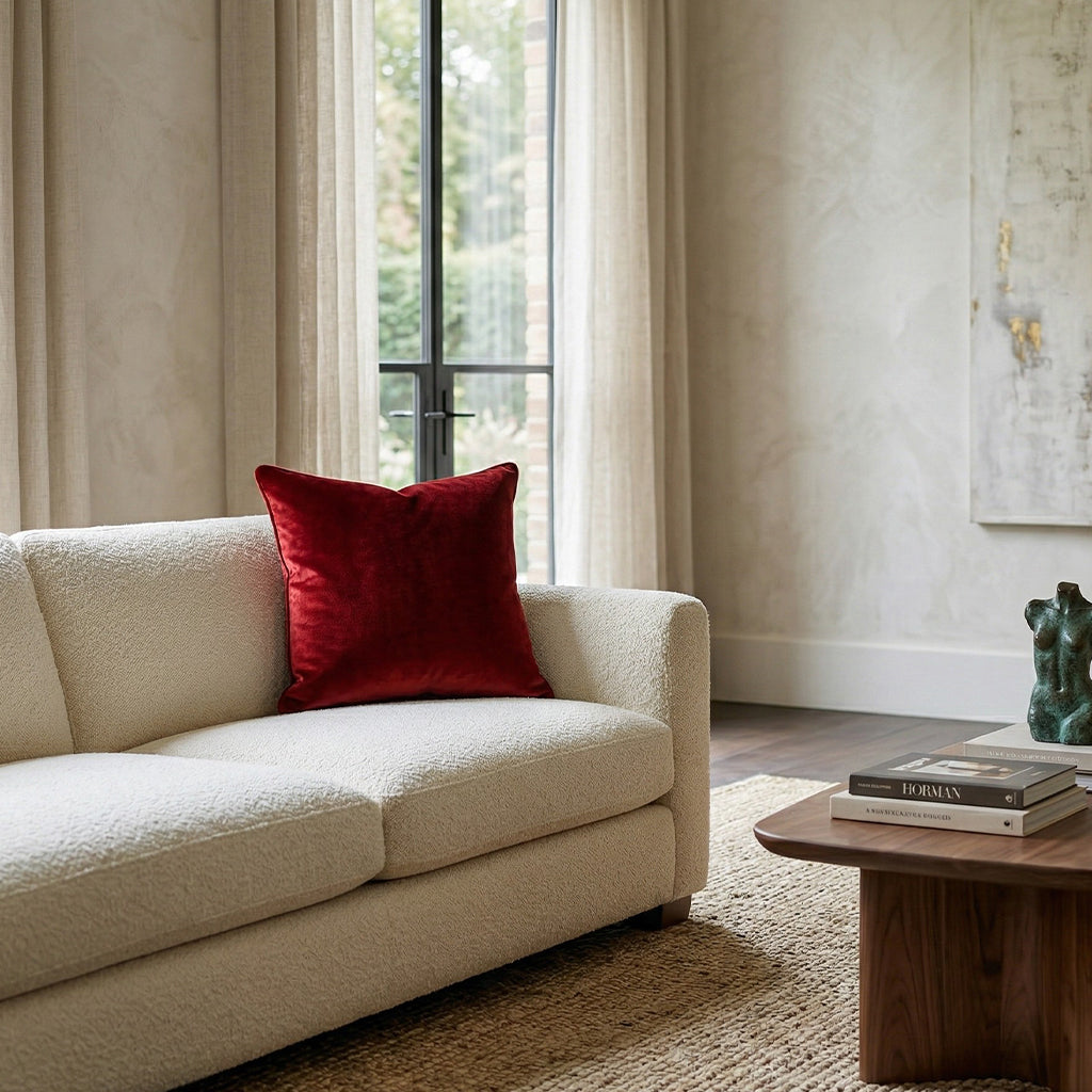 Castle Hill Zain Solid Red Pillow