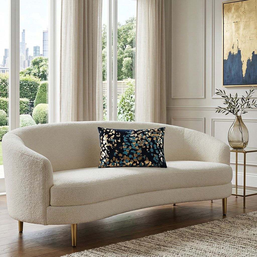 Cortana Navy Gold Lumbar Pillow
