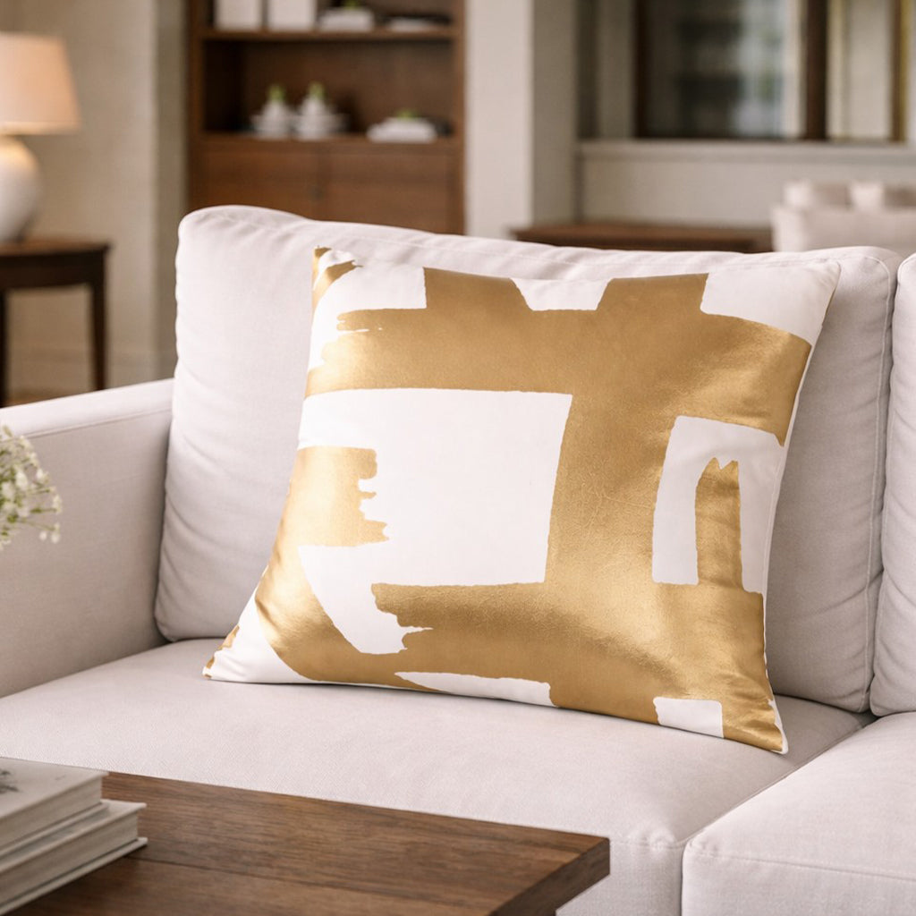 Cortana Ivory Gold Pillow