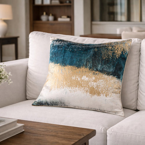 Cortana Ivory Blue Pillow