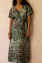 Moss Cinched-Waist Maxi Dress