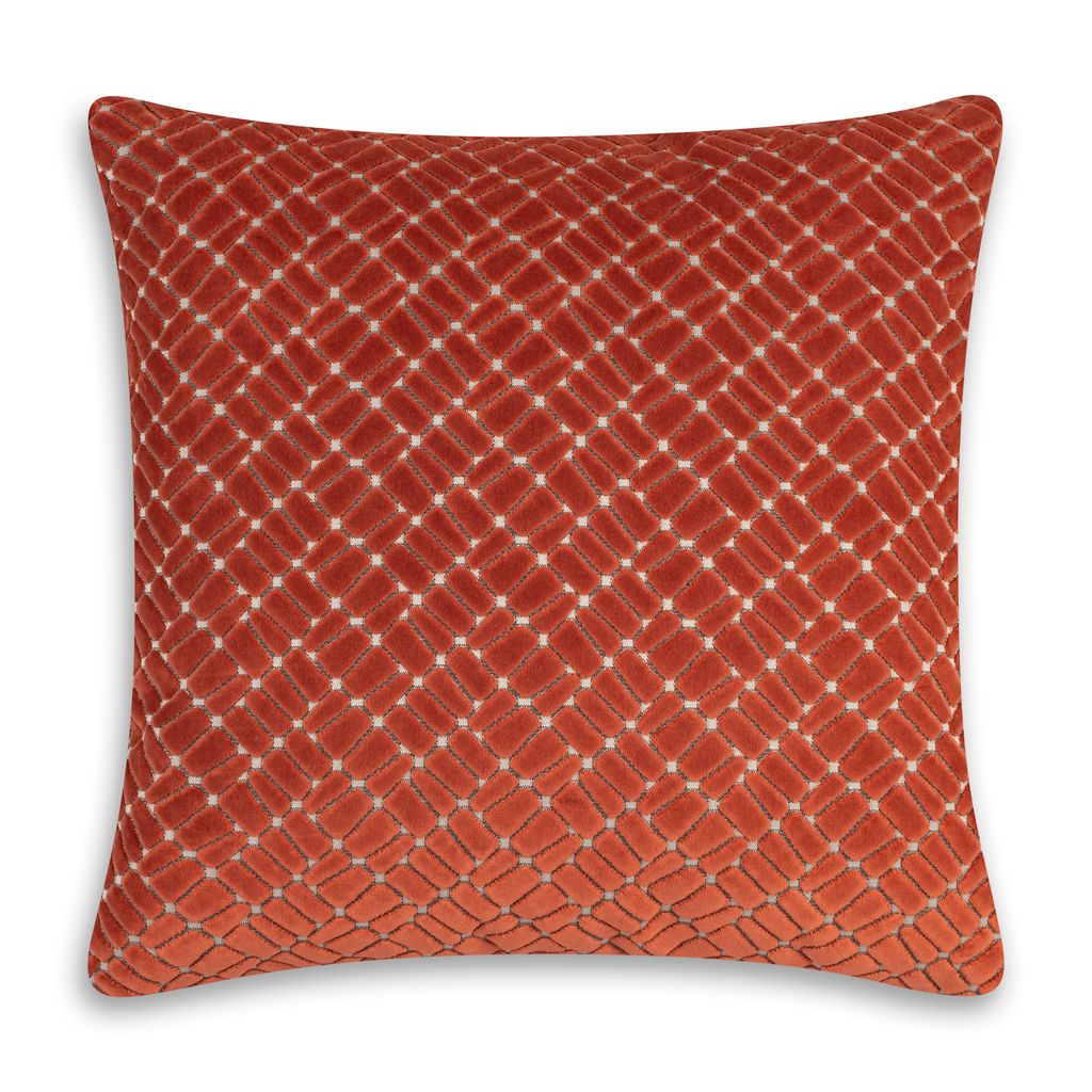 Grace Red Lattice Embroidered Pillow