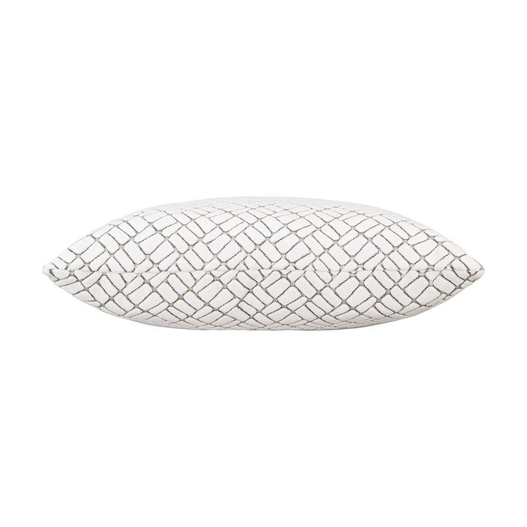 Grace White Lattice Embroidered Pillow