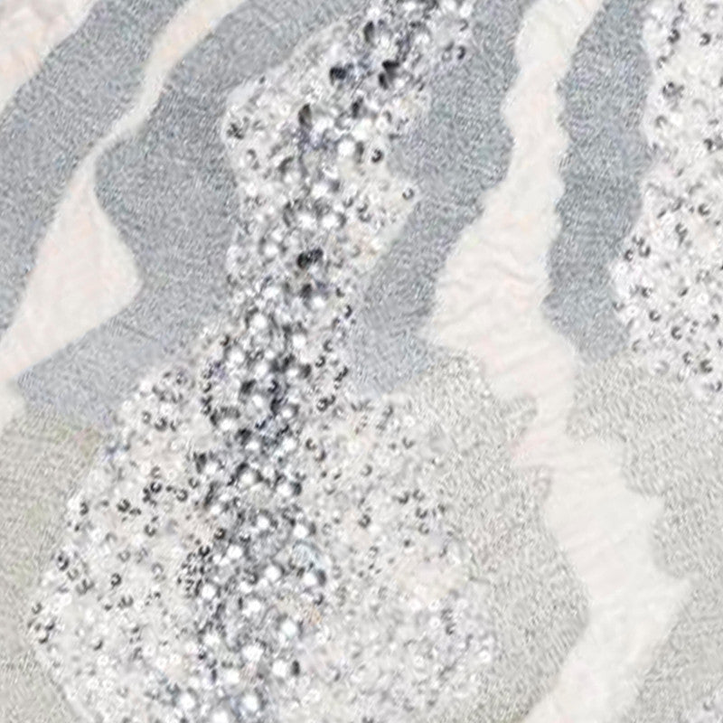 Dawn Ivory Silver Velvet Pillow