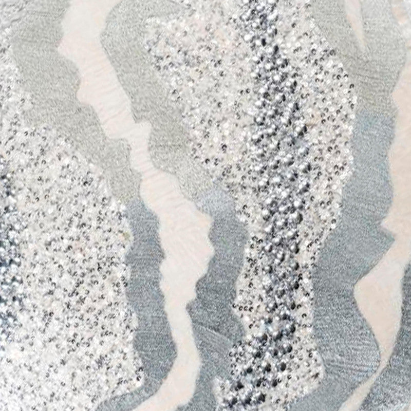 Dawn Ivory Silver Velvet Pillow