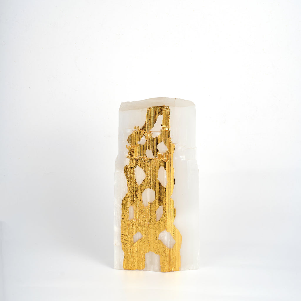Home Decor Ella Selenite Gold Ornament - Large