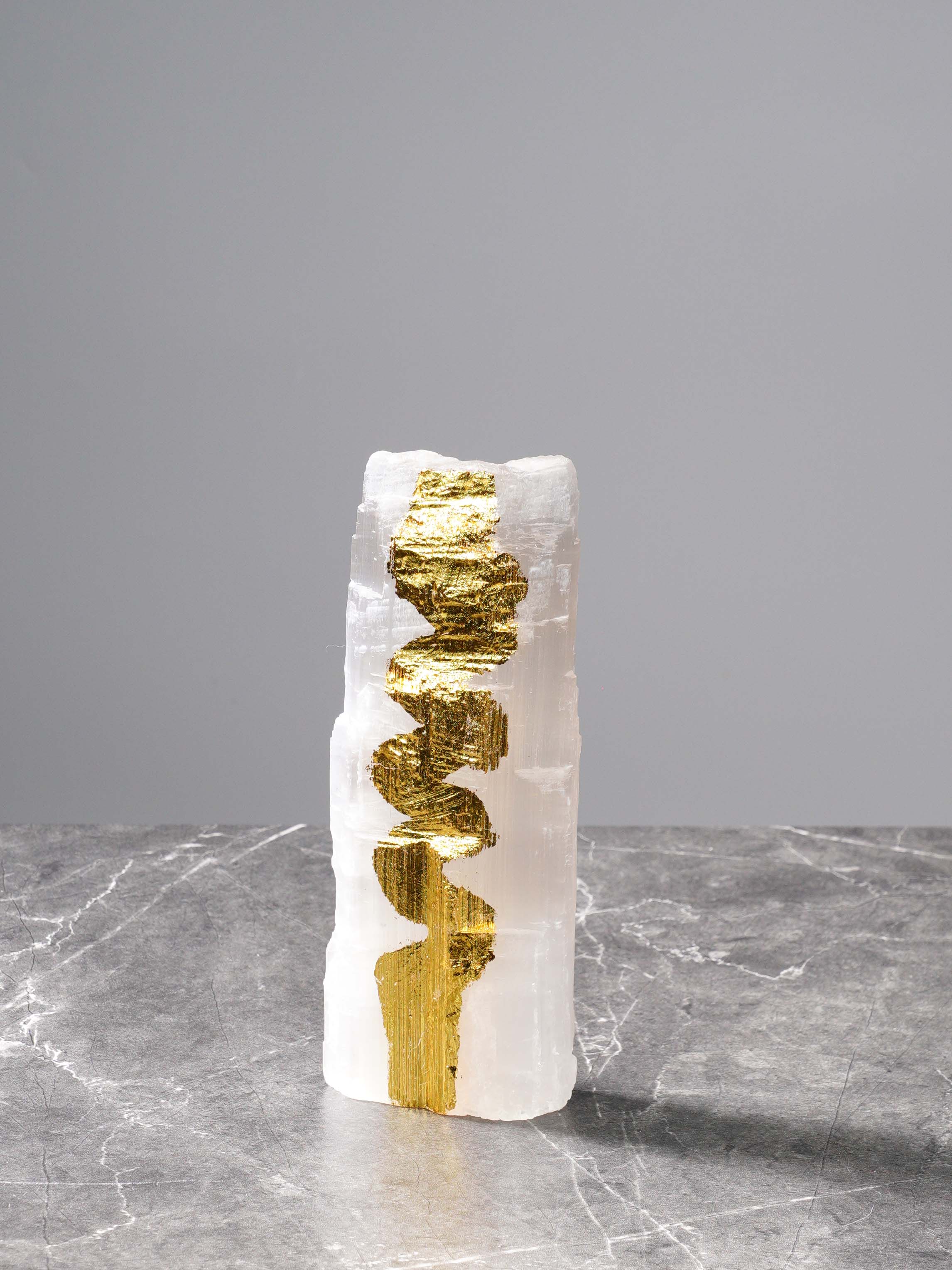 Home Decor Ella Selenite Gold Ornament - Small