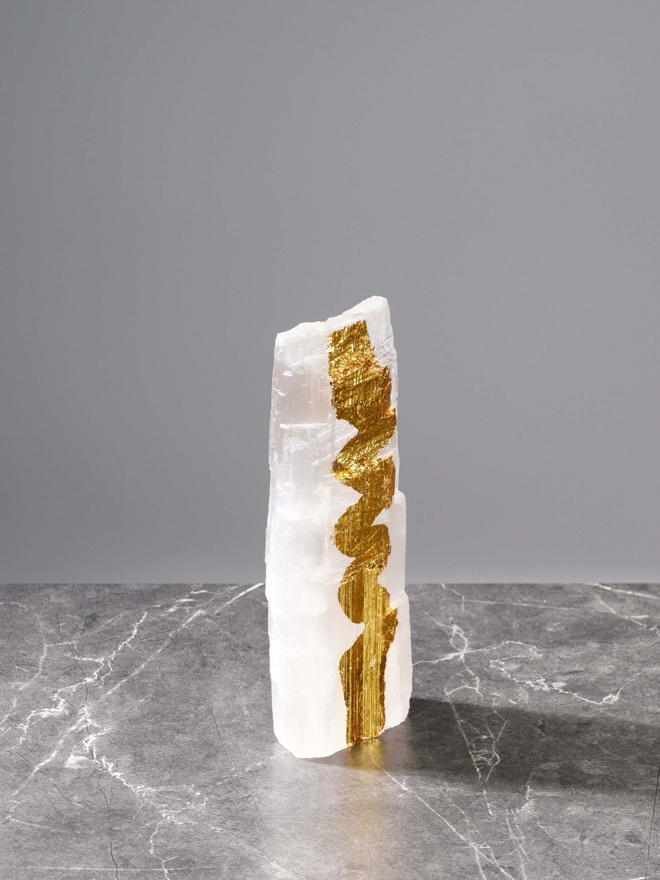 Home Decor Ella Selenite Gold Ornament - Small