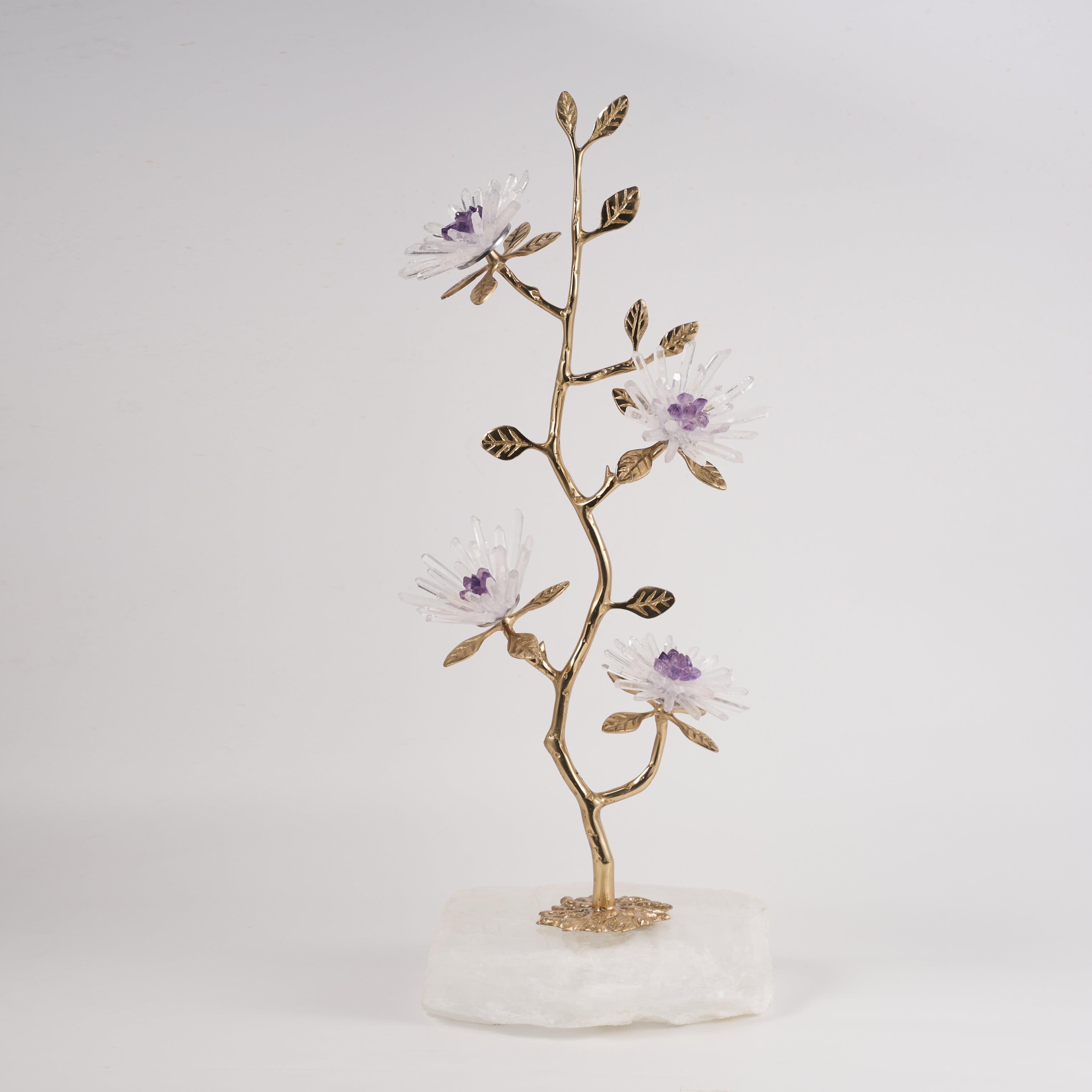 Home Decor Gold and Amethyst Flower Tree