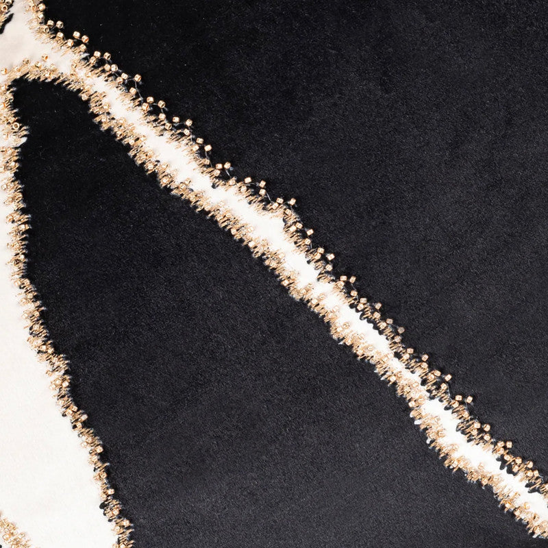 Demi Ivory Black Lumbar Pillow