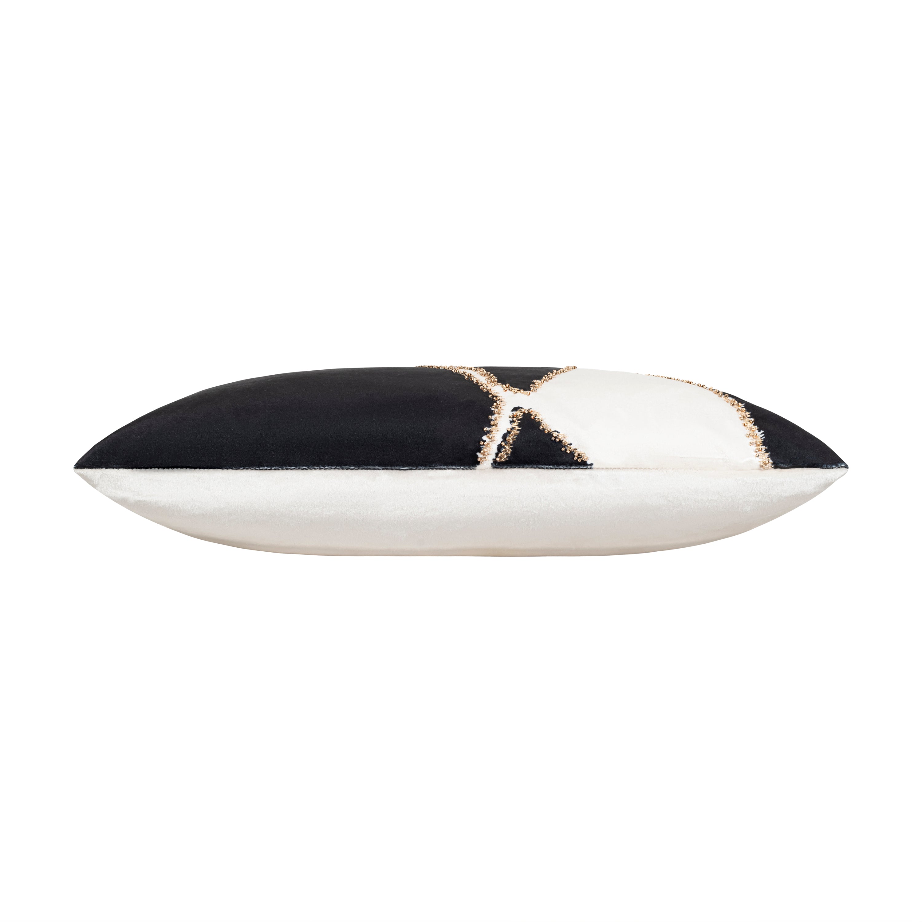Demi Ivory Black Lumbar Pillow
