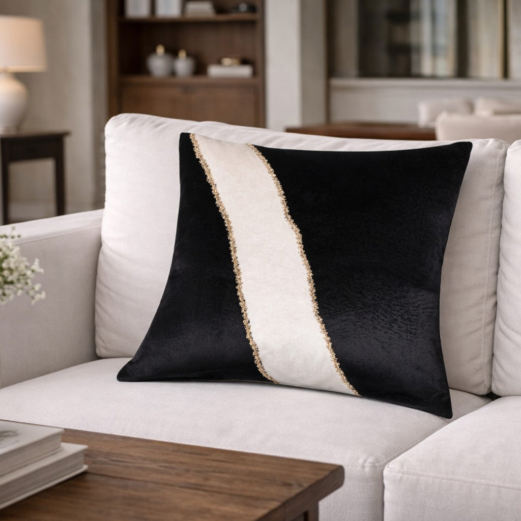 Demi Ivory Black Pillow