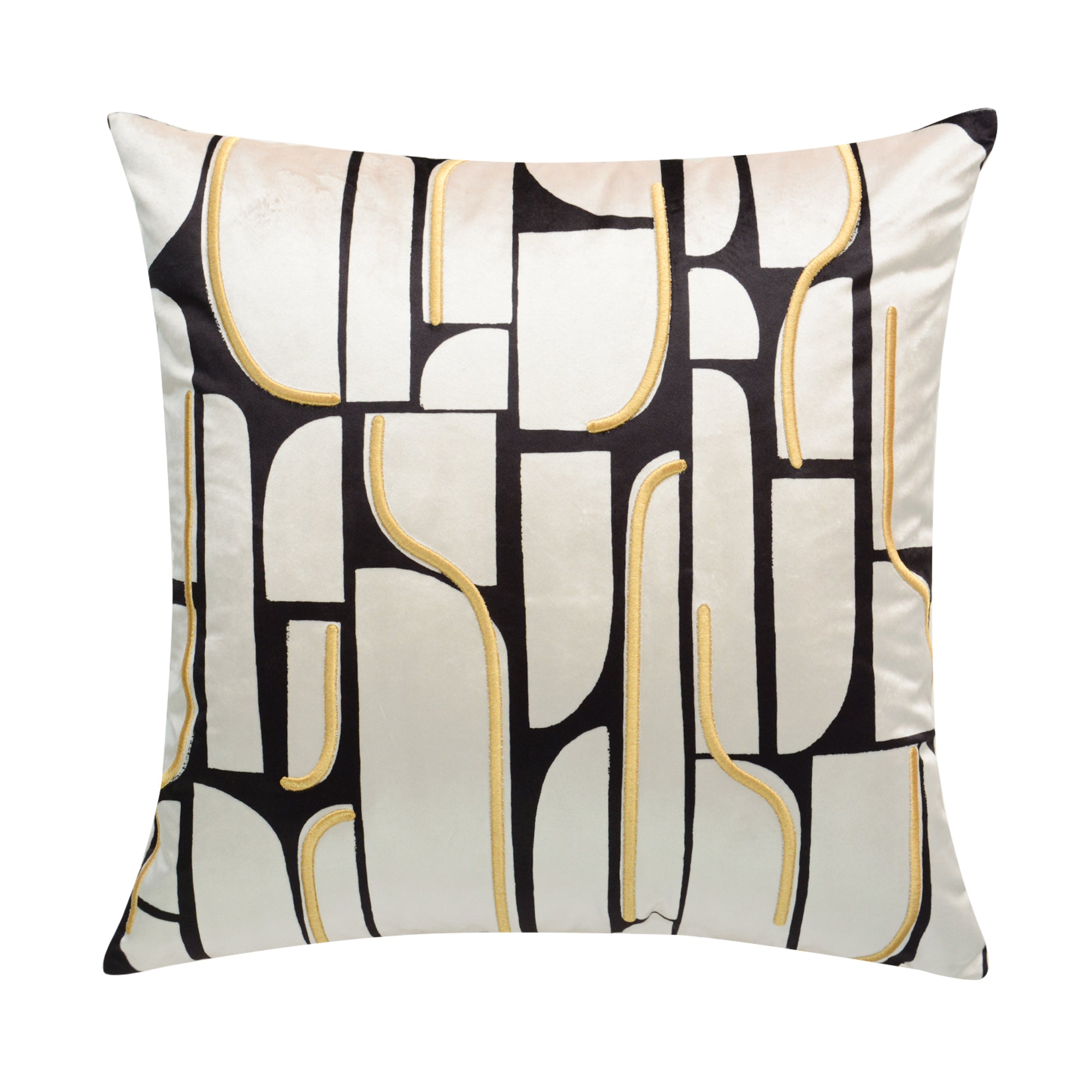 Demi Ivory and Black Square Pillow