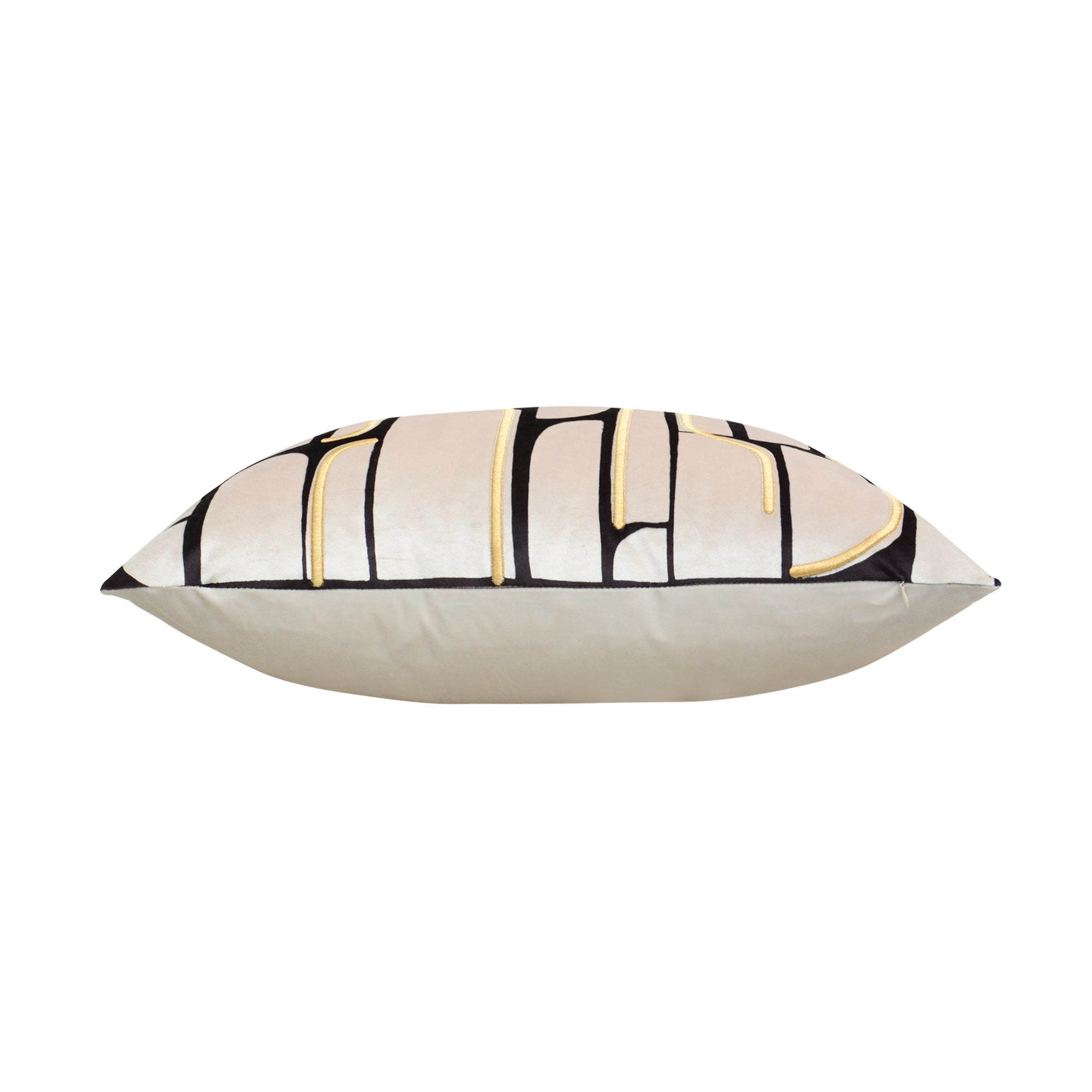 Demi Ivory and Black Square Pillow