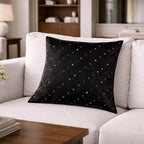 Denver Black Studded Leather Pillow