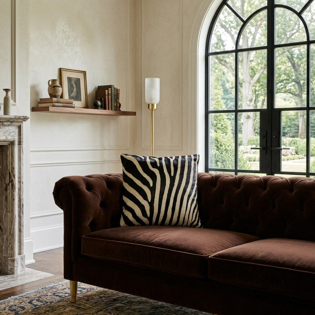 Denver Zebra Printed Genuine Hairon Hide Pillow