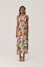 Cocoa Chintz Sleeveless Wrap Dress
