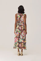 Cocoa Chintz Sleeveless Wrap Dress