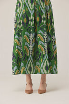 Empire Ikat Beaded Maxi Dress