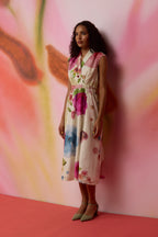 Californian Poppies Hand-Embroidered Sleeveless Dress