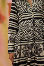 Monochrome Ikat Mini Dress