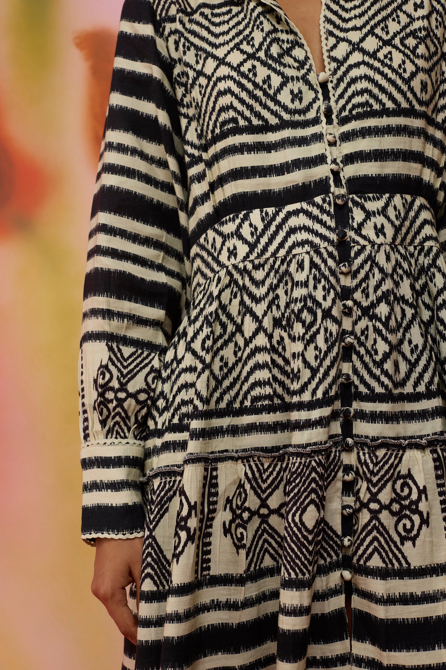 Monochrome Ikat Mini Dress