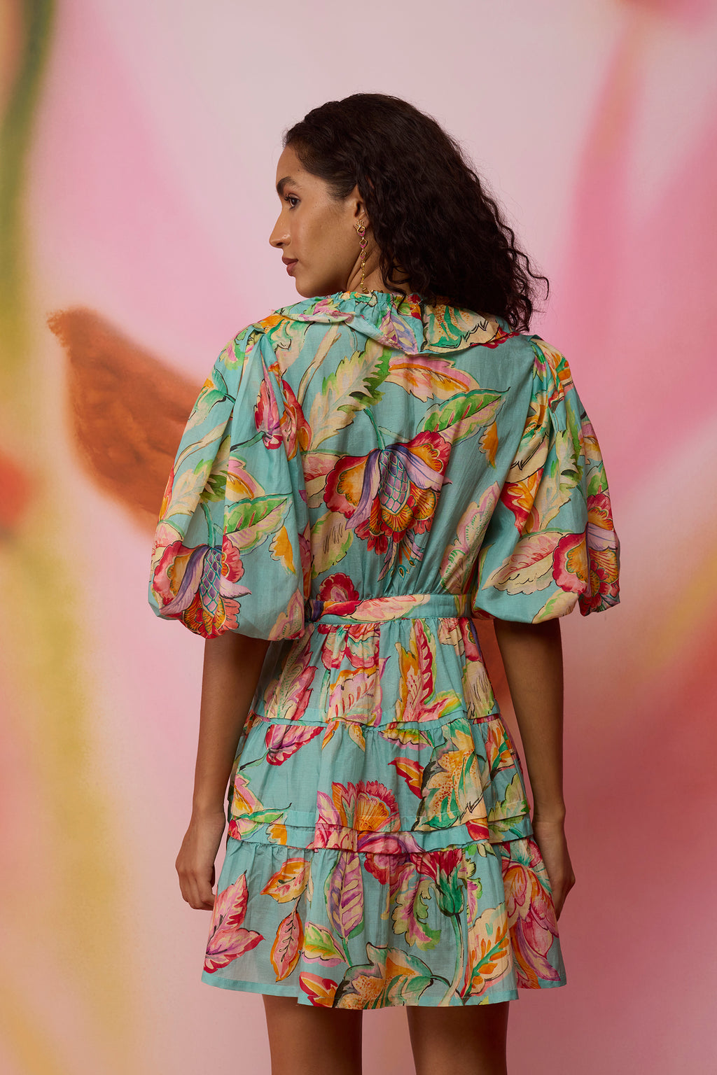 Floral Sky Wrap Dress