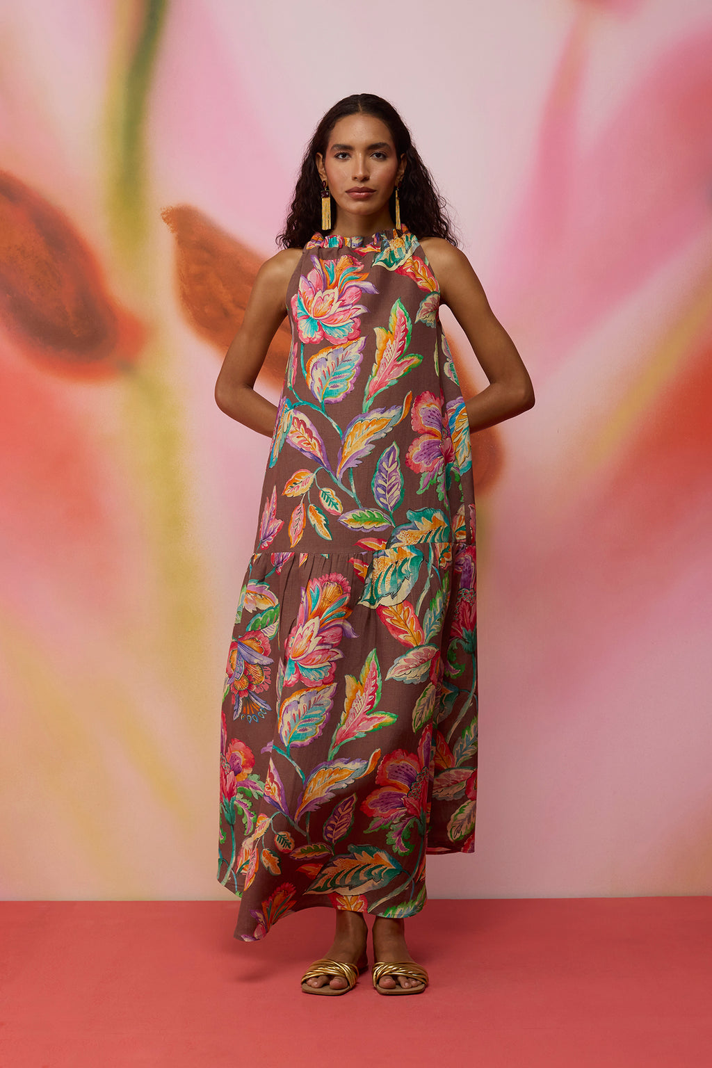 Cocoa Chintz Maxi Dress