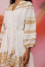 Scattered Stars Indonesian Embroidery Mini Dress