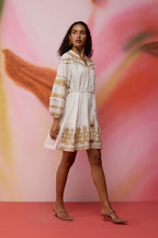 Scattered Stars Indonesian Embroidery Mini Dress