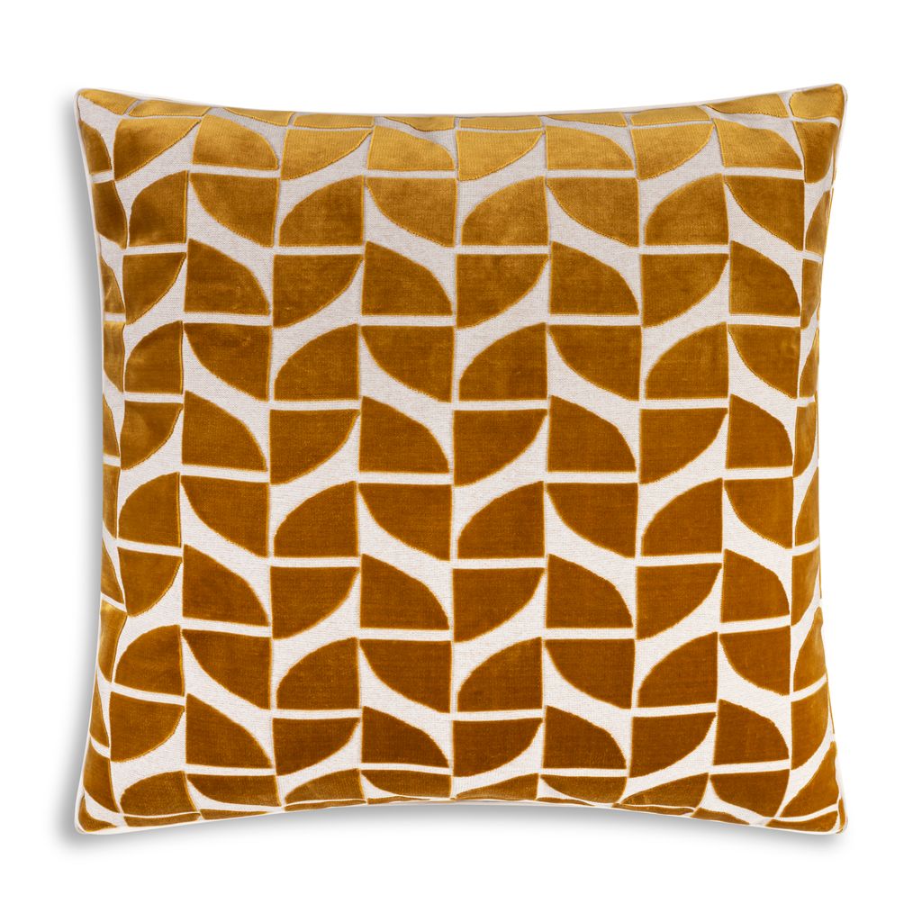 Eclipse Geometric Velvet Pillow – Gold