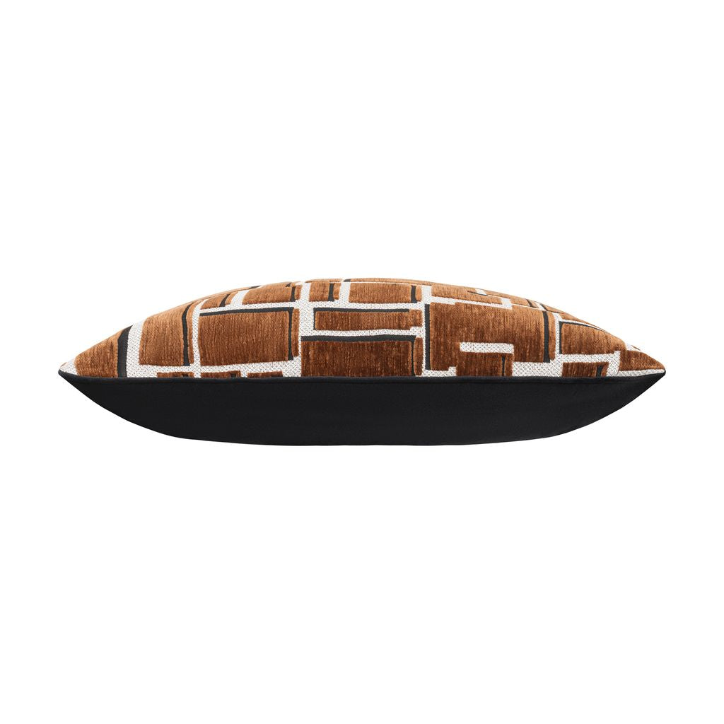Eclipse Modern Grid Pillow – Coffee
