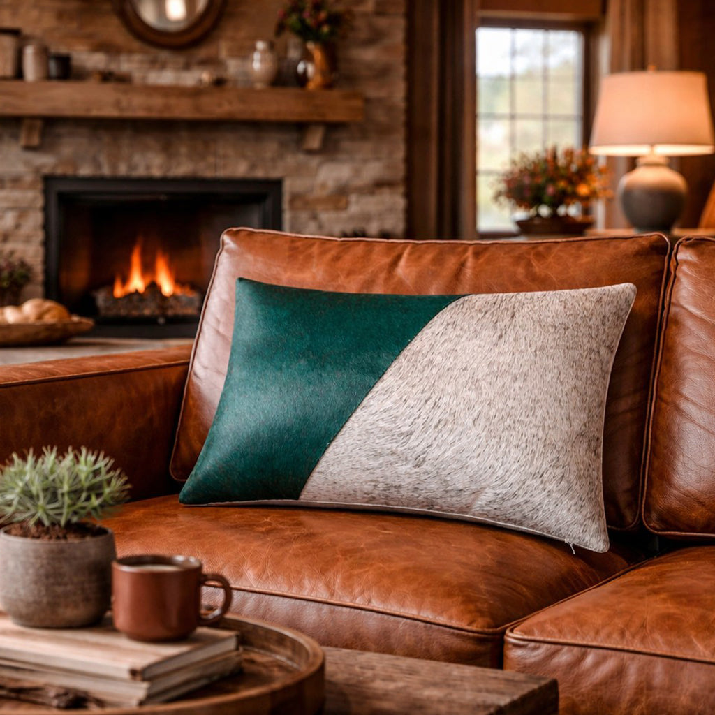Ember Multicolored Hairon Hide Pillow