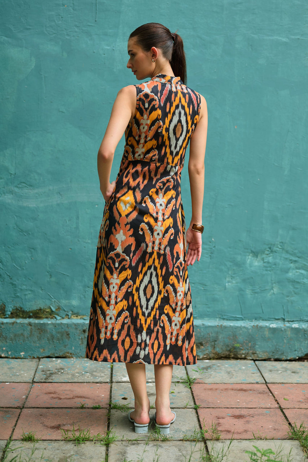 Bohemian Ikat Tie-Knot Dress