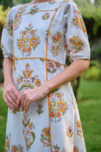 Botanical Bliss Panelled Midi Dress