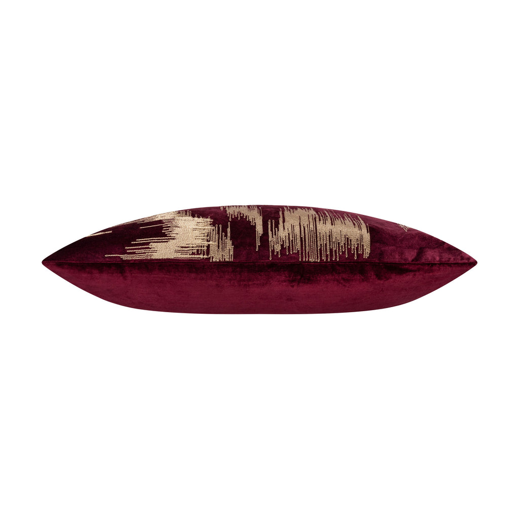 Burgundy Gold Holiday Square Pillow