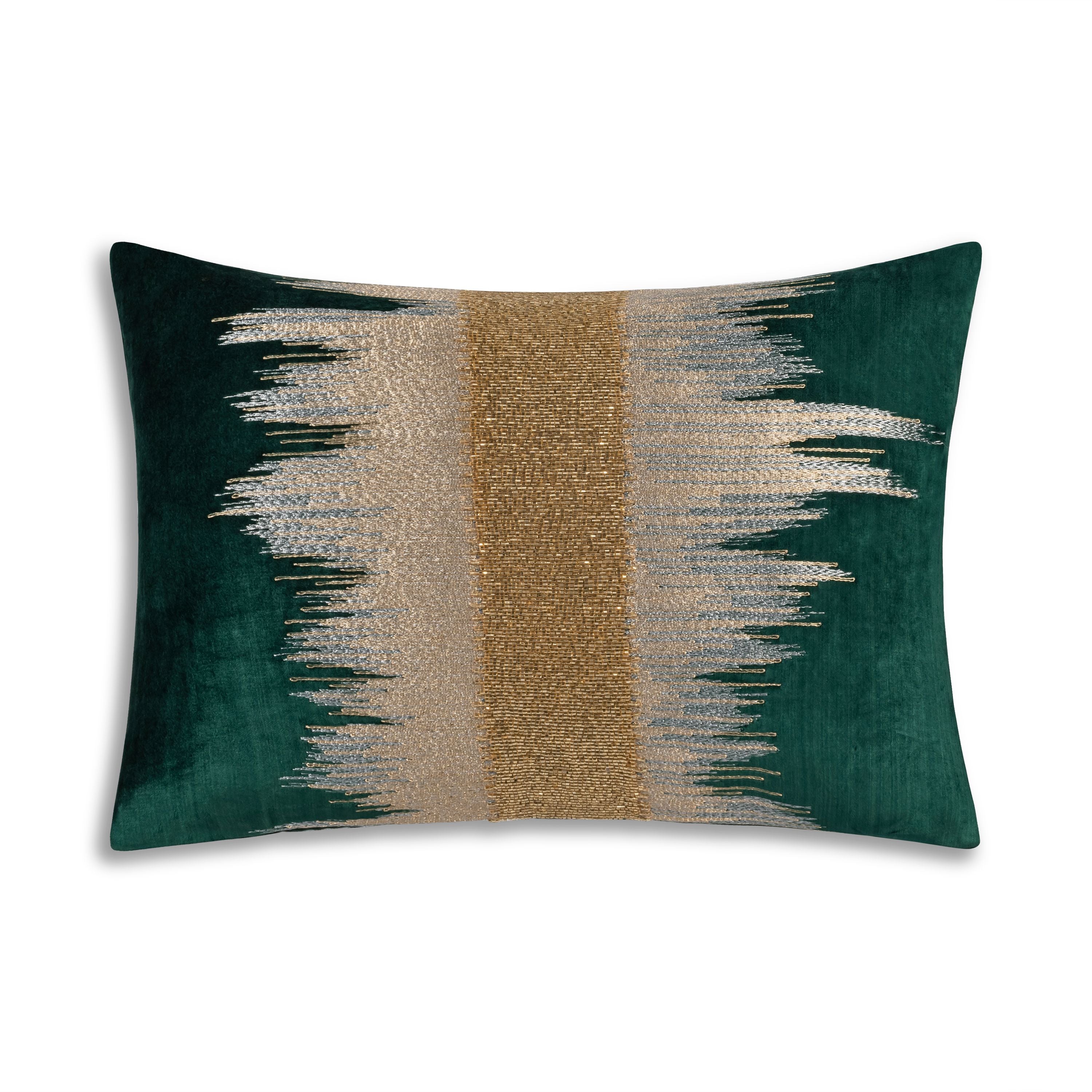 Emerald and Gold Holiday Pillow
