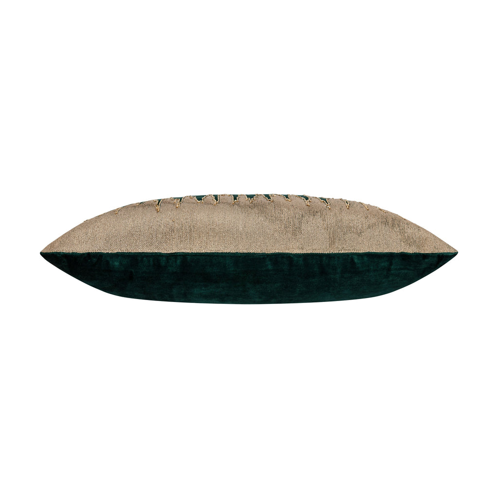 Emerald Green and Gold Square Holiday Pillow