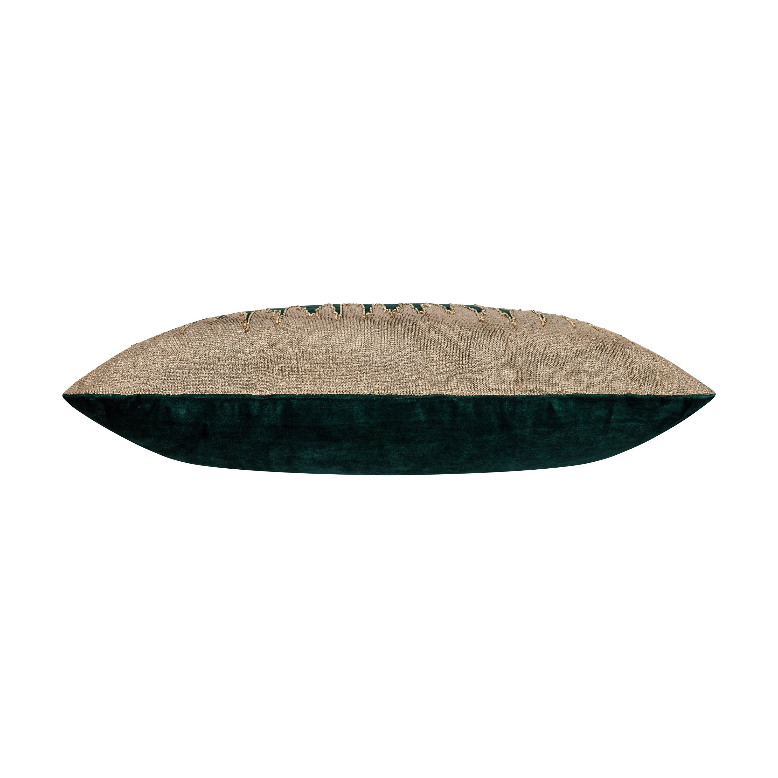 Emerald Green and Gold Square Holiday Pillow