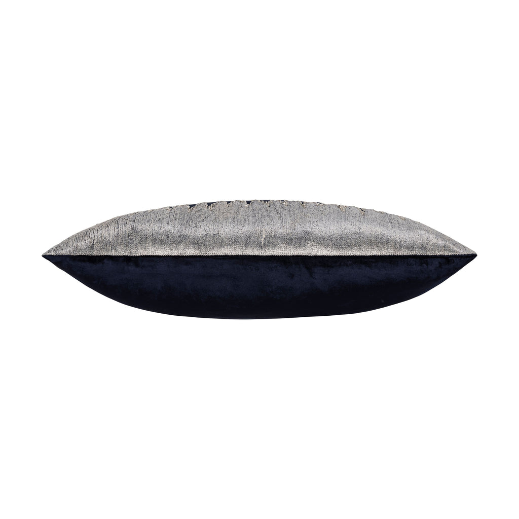 Silver and Navy Holiday Pillow