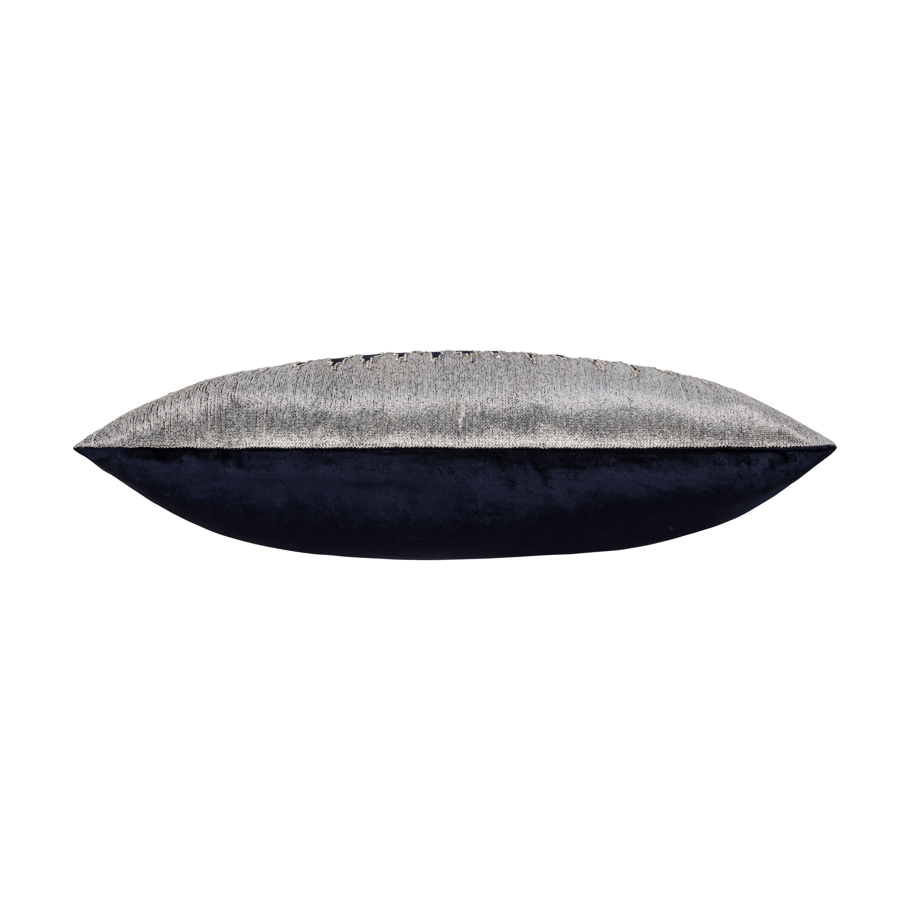 Silver and Navy Holiday Pillow
