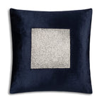 Navy and Silver Beaded Holiday Pillow
