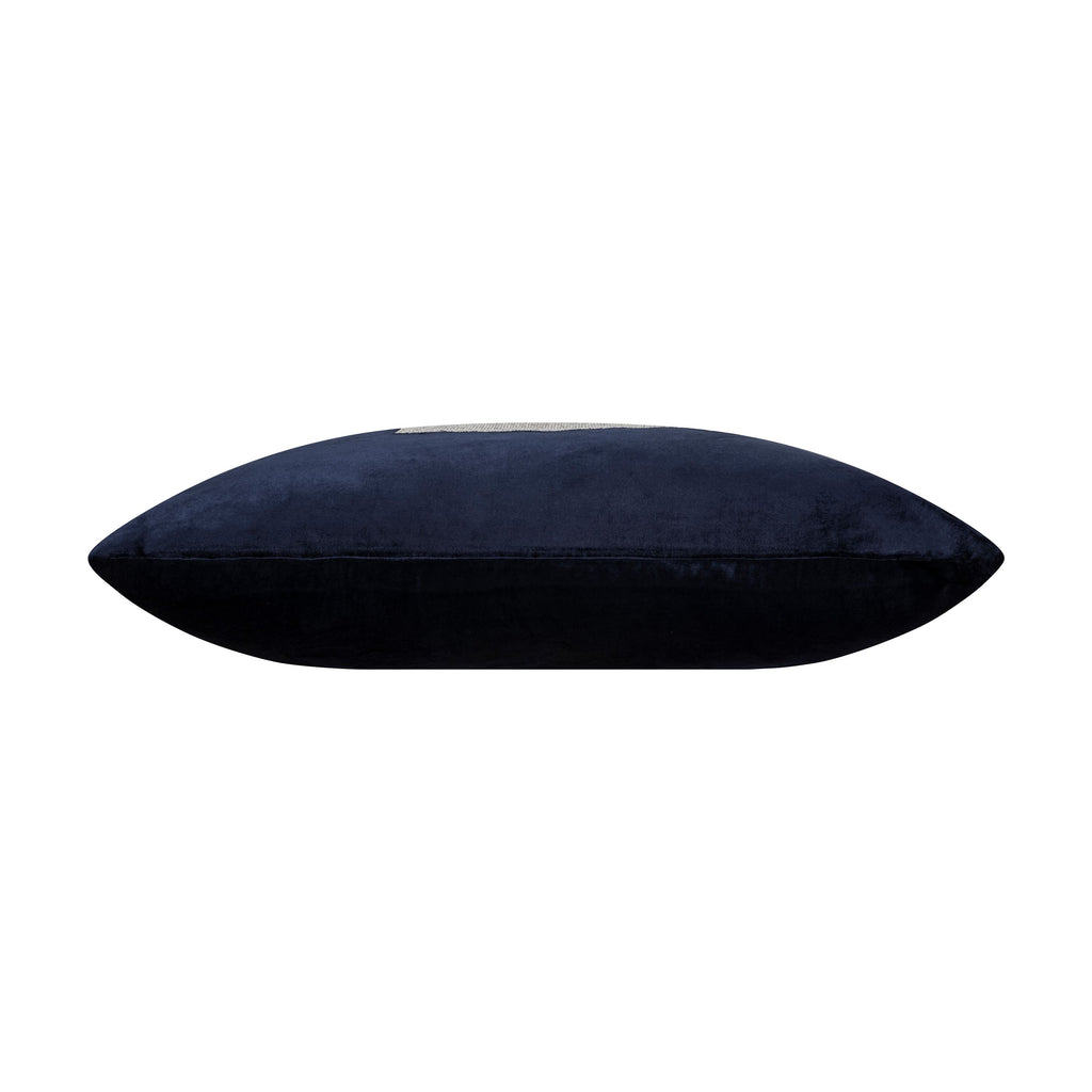 Navy and Silver Beaded Holiday Pillow